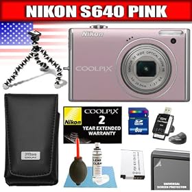 Nikon Coolpix S640 12.2MP Digital Camera with 5x Wide Angle Optical Vibration Reduction (VR) Zoom and 2.7-inch LCD (Precious Pink) Package 6