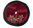20" Deep Red and Green Holly Berry and Bow Mini Christmas Tree Skirt