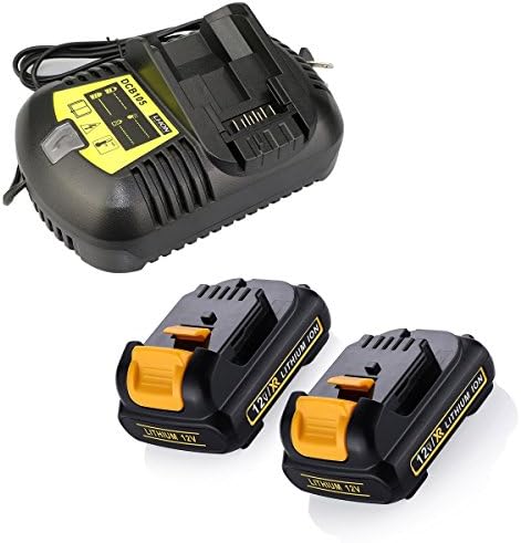 SANFUP for Dewalt DCB120 DCB127 12V 2.5Ah Lithium-Ion Battery+12V-20V MAX Li-Ion Battery Charger for Dewalt DCB101,DCB105,DCB107,DCB112,DCB115