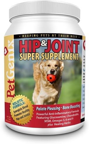 Hip, Joint, & Healthy Coat Supplement for Dogs with Glucosamine, MSM, Chondroitin, and Herbs
