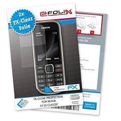 atFoliX FX-Clear Displayschutzfolie f�r Nokia 3720 Classic (2-er Pack) - Displayschutz kristallklar! H�chste Qualit�t - Made in Germany!
