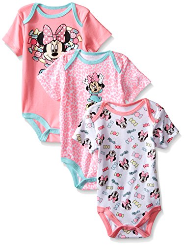 Disney Baby Minnie Mouse 3 Pack Bodysuits, Multi/Pink, 18 Months