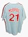 Bake McBride Autographed Philadelphia Phillies Throwback Blue Majestic Baseball Jersey Inscribed wi