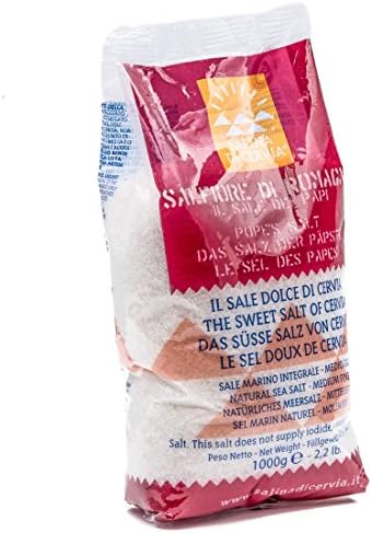 Salina Di Cervia - Sal Fiore di Romagna Il Sale dri Papi - Italian Natural Sea Salt Flowers of Romagna 35.3oz (1000g) - Pack of 2