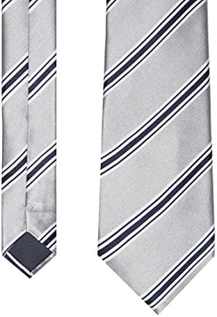 Unlonely /Men's Stripped Tie Silk Grey color for Father Gift or office (Xw-b-1)