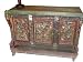18c Antique Jaipur Colorful Tribal Carved Floral Chest Sideboard Damchiya 48x36x16