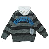 【H27年冬物】OFFICIAL TEAM(オフィシャル チーム) 裏毛ボーダーシャツレイヤード風トレーナー 80cm/BLACK NO.OT-15AW-403