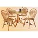 BEAUTIFUL NATURAL FINISH ROUND PEDESTAL TABLE W.4 CHAIR
