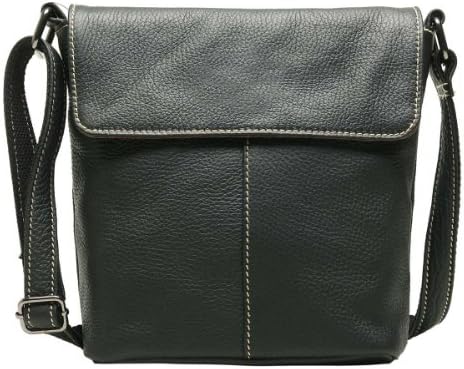 Careshive Sewing Thread Women's Brief First Layer of Cowhide Messenger Bag (Black)