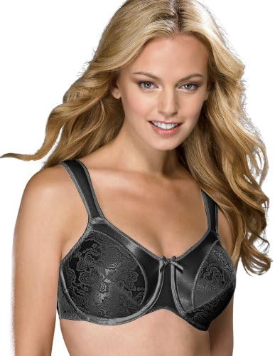 Bali Women's Satin Tracings Minimizer Bra, 38G-Black
