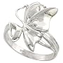 7/8" (22 mm) Sterling Silver High Polished Butterfly Ring