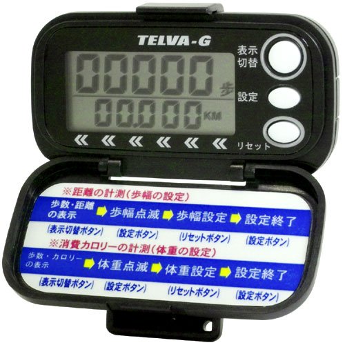 TELVA (テルバ) 歩数計 デジタル 加速センサー付 TEV-4043-BK ブラック
