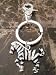 Beautiful Jeweled Keychain with Clip- Jeweled Zebra