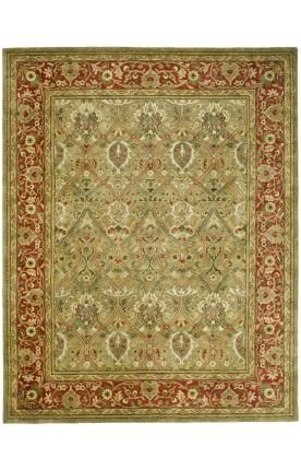 Safavieh Persian Legend Collection PL819B Handmade Green and Rust New Zealand Wool Area Rug, 3-Feet by 5-Feet