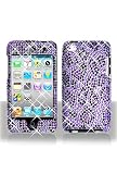 iPod Touch 4G Full Diamond Graphic Case - Purple/Black Leopard