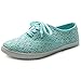 Ollio Women's Ballet Shoe Lace Up Sneaker Canvas Flat