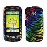 Black Blue Green Purple Yellow Colorful Rainbow Zebra Rubberized Snap on De ....