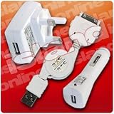 TeckNet T-003 iPod 3 in 1 Charging & Data Kit - House Charger, Car Charger, USB