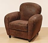 AUSGEFALLENER CLUBSESSEL MODELL 'ETON' IN BRAUN 81cm HÖHE
