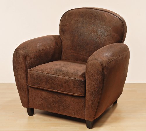 AUSGEFALLENER CLUBSESSEL MODELL 'ETON' IN BRAUN 81cm HÖHE