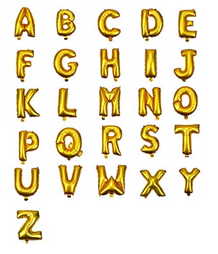OSPI 16 Inch Gold Single Alphabet Letter S Air Inflation Aluminum Foil Film Balloon Celebration Party Multiple Occasions Home Decoration Supplies
