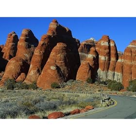 Arches National Park (Road) Art Poster Print - 11" X 17"