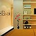 Ussore DIY Vase Flower Tree Crystal Arcylic 3D Wall Stickers Decal Home Decor for Home Decoration Living room Doors Laptops Cars Tiles (A)