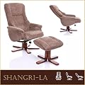 The Shangri-La - Chenille Fabric Swivel Recliner chair in Mink