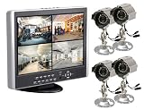 4 Channel DVR CCTV Security Camera System with 15 LCD DVR- 250 GB Hdd, H.264, and 4 Indoor/Outdoor Surveillance Cameras