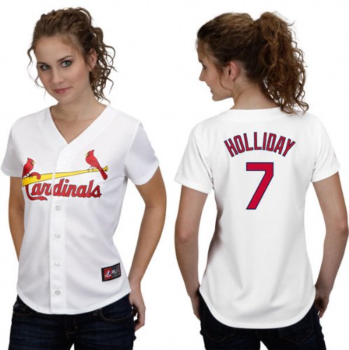 MLB Women's St.Louis Cardinals Matt Holliday White Home Short Sleeve 5 Button Synthetic Replica Baseball Jersey Spring 2012  (White, XX-Large)