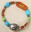 Horn and Turquoise Stretch Bracelet