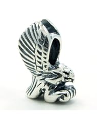 .925 Sterling Silver " Flying Eagle " Charm Bead Compatible with Pandora Chamilia Kay Troll Bracelet
