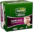 Depend Underwear for Women, Maximum, Large, Case/64 (4/16s)