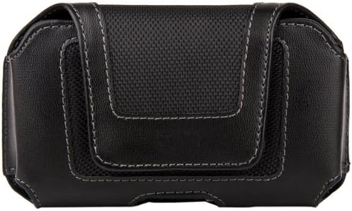 Black Leatherette Executive Holster Carrying Case (Horizontal) for HTC Windows Phone 8X 4.3-inch Smartphone + SumacLife TM Wisdom Courage Wristband