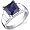 Step Design Princess Cut 3.50 carats Blue Sapphire Ring in Sterling Silver Rhodium Finish Size 5, Available in Sizes 5 thru 9