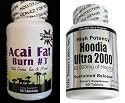 Combo ACAI Fat Burn #3 and Hoodia Ultra 2000 all Natural Diet Pill with Green Tea, Grapefruit, Apple Cider, and more for Weight Loss and 2000mg of pur Hoodia Gordonii