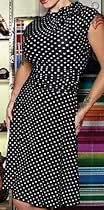Hot Sale Folter Clothing BRIDGET BOMBSHELL DRESS in Black & White Polka Dots- Small
