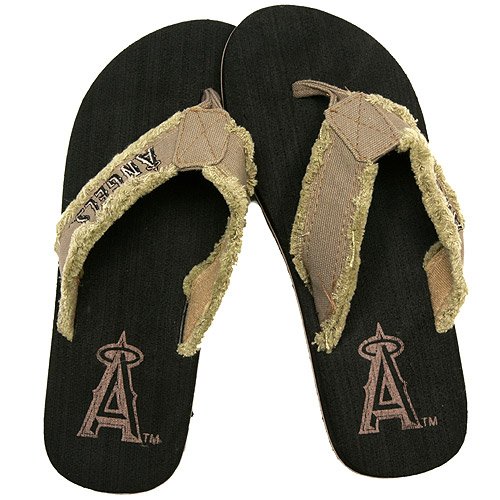 Los Angeles Angels Of Anaheim Unisex Frayed Twill Flip-Flops by FBF Sportswear