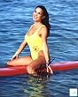 Stacy Kamano Signed 8X10 Photo - Baywatch Smiling On Surfboard\N - Authentic Celebrity Autographed