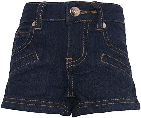 Pink Latte Big Girls Dark Blue Contrast Stitch Detail Denim Shorts 8