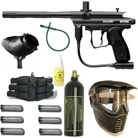 09 Spyder Victor Paintball Gun Marker MEGA Set - Black 09 Spyder Victor Paintball Gun Marker MEGA Set - Black