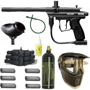 09 Spyder Victor Paintball Gun Marker MEGA Set - Black