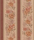 Brewster 499-41644 Floral Stripe Wallpaper, Brown [並行輸入品]