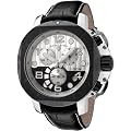 Swiss Legend Men's Scubador Chronograph Silver and Black Dial Black Leather