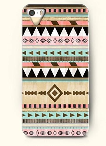 OOFIT Aztec Indian Chevron Zigzag Native American Pattern Hard Case for Apple iPhone SE 5 5S ( iPhone 5C Excluded ) ( Retro Classic Aztec Pattern )