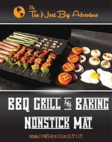 BBQ Grill and Baking Nonstick Mat by The Next Big Adventure. Set of 2. 15.75"X13"