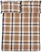 Amazon Basics Yarn-Dyed Lightweight Flannel Sheet Set - Queen, Brown Plaid