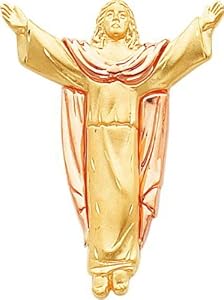 14K Two Tone Gold Resurrected Jesus Christ Charm