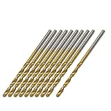 uxcell ツイストドリルビット　直径2ｍｍのｈｓｓ製ツイストドリルビット　10本組　ストレートシャンク　電気ドリルビット