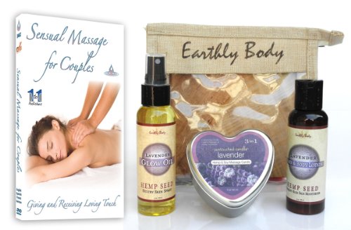 Earthly Body Lavender 4-piece Gift Set + Sensual Massage for Couples DVD